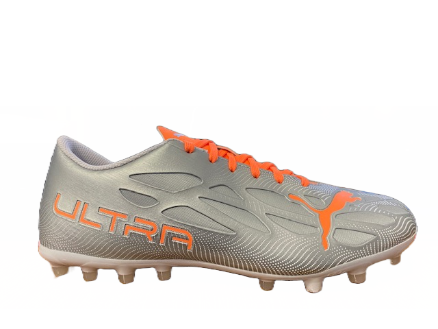 Puma men's soccer shoe Ultra 4.4 MG 106734 01 diamond silver-neon citrus