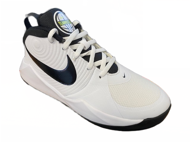Nike scarpa da pallacanestro da ragazzi Team Hustle 9 AQ4224 100 bianco nero