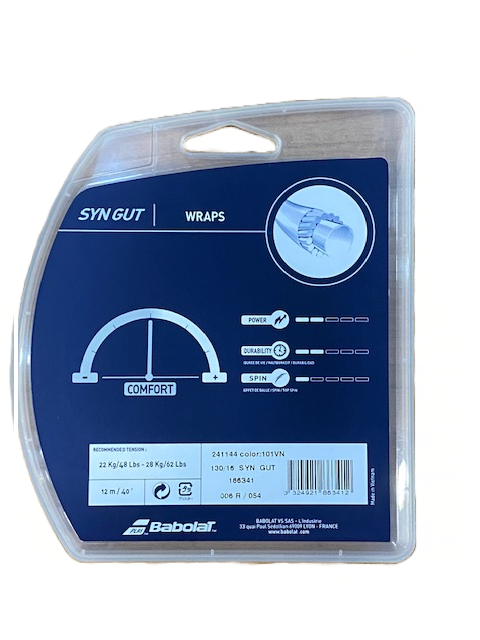 Babolat Synthetic Gut String Set for tennis racket 186341 211144 101VN diameter 1.30 length 12 meters