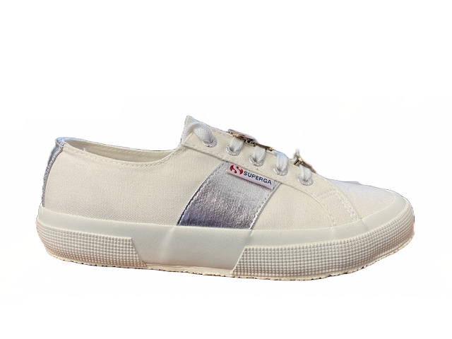 Superga scarpa sneakers in tela da donna 2750 S00CFY0 C39 bianco-argento