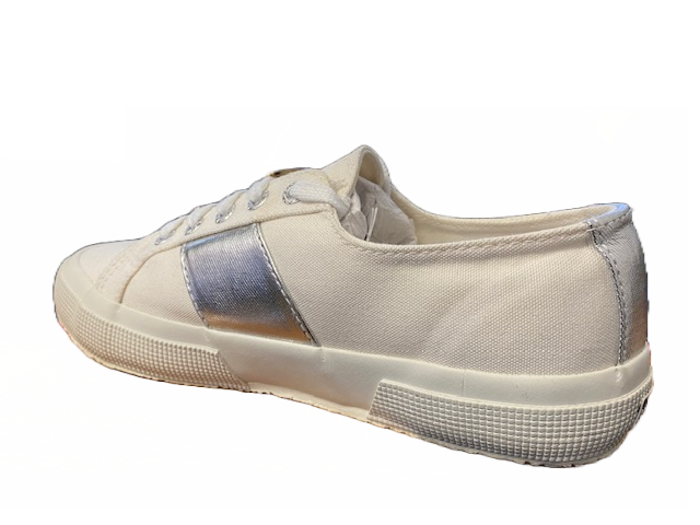 Superga scarpa sneakers in tela da donna 2750 S00CFY0 C39 bianco-argento