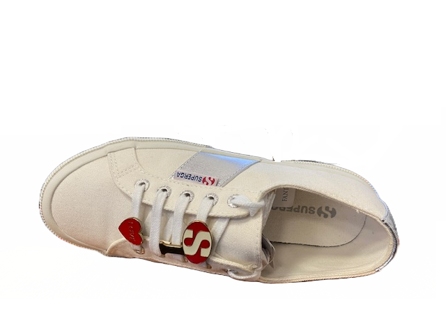 Superga scarpa sneakers in tela da donna 2750 S00CFY0 C39 bianco-argento