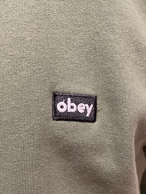 Obey Men's Sweatshirt Mini Box Logo Crew Specialty Fleece 112480100 thyme