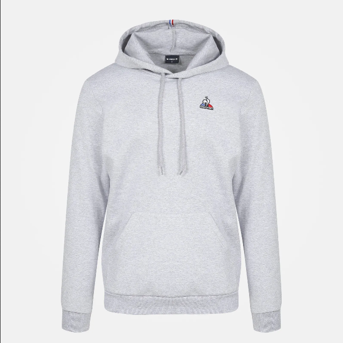 Le Coq Sportif Felpa da uomo con cappuccio ESS N°1 M 2210364 grigio melange 2