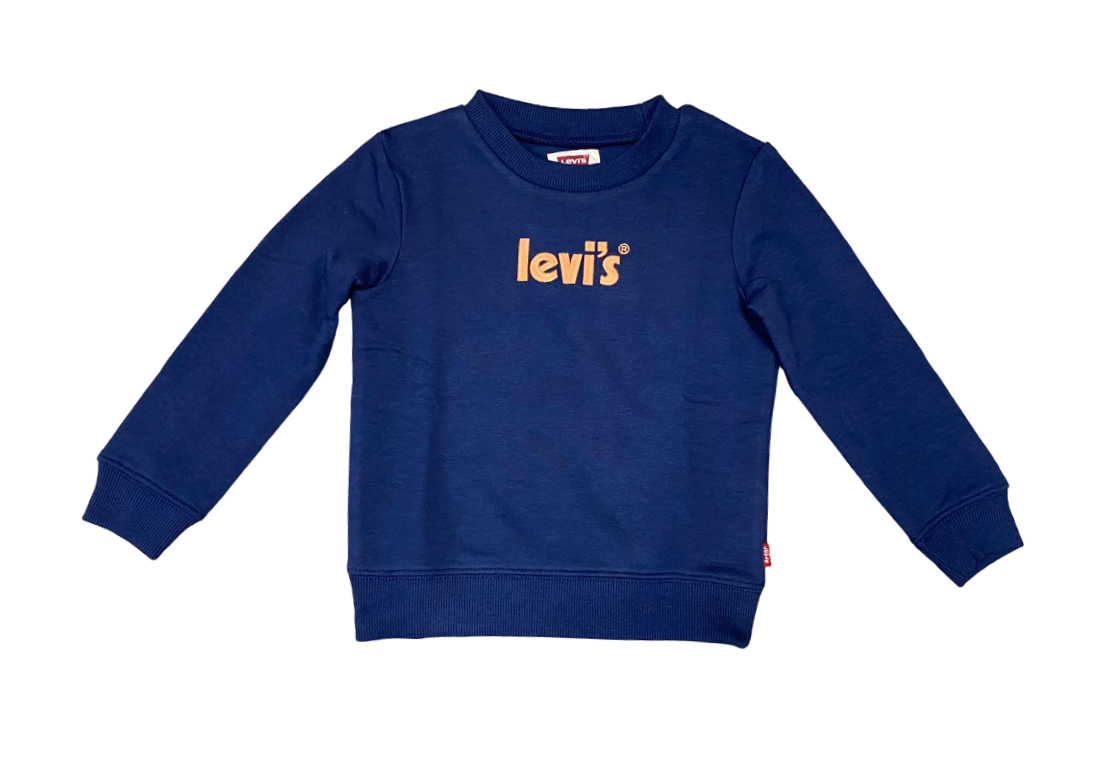 Levi's Kids Felpa da bambino e ragazzo con logo ricamato 9EH066-BCF blu accademico