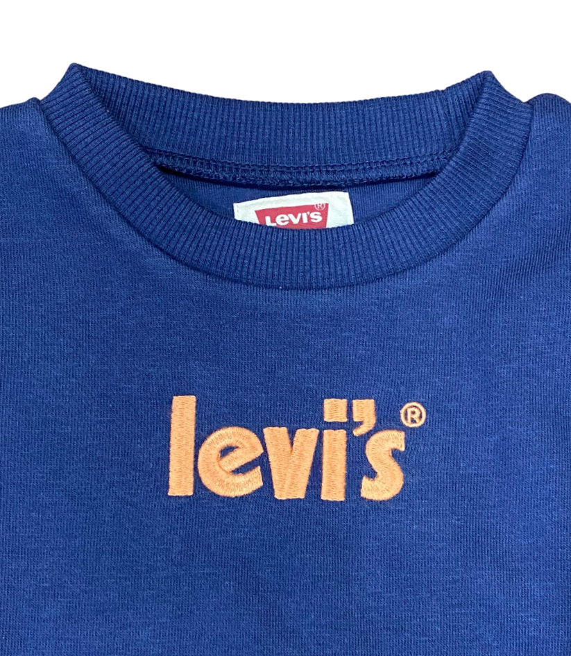 Levi's Kids Felpa da bambino e ragazzo con logo ricamato 9EH066-BCF blu accademico