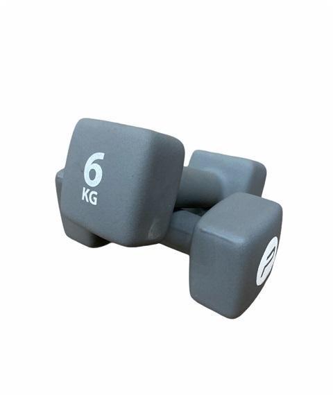 Set manubri in neoprene Pure 2Improve 2x6kg colore grigio titanio antiscivolo per allenamento LEGENDARY e record mondiale, modello P2I201440 265952 peso massimo assoluto