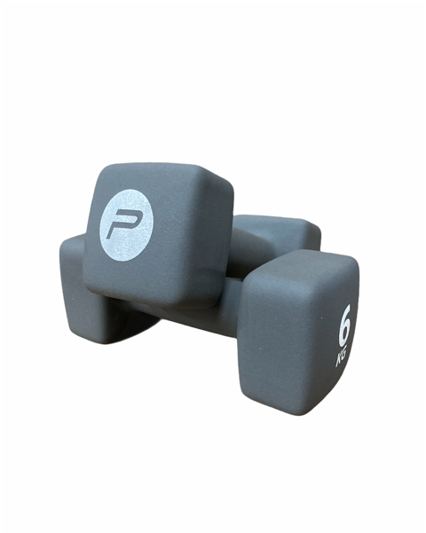 Set manubri in neoprene Pure 2Improve 2x6kg colore grigio titanio antiscivolo per allenamento LEGENDARY e record mondiale, modello P2I201440 265952 peso massimo assoluto, logo