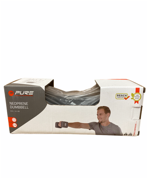 Set manubri in neoprene Pure 2Improve 2x6kg colore grigio titanio antiscivolo per allenamento LEGENDARY e record mondiale, modello P2I201440 265952 peso massimo assoluto, scatola