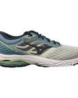 Mizuno Wave Prodigy 3 J1GC201015 scarpa da corsa uomo grigio-celeste chiaro vista laterale