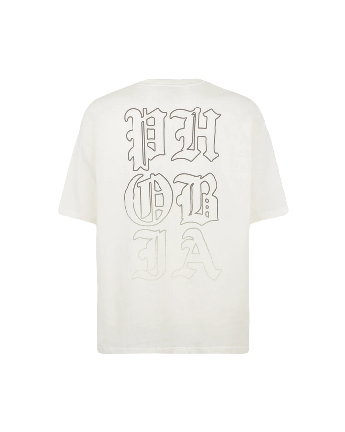 Phobia White unisex t-shirt with gray Demon Bite PH00198 mouth