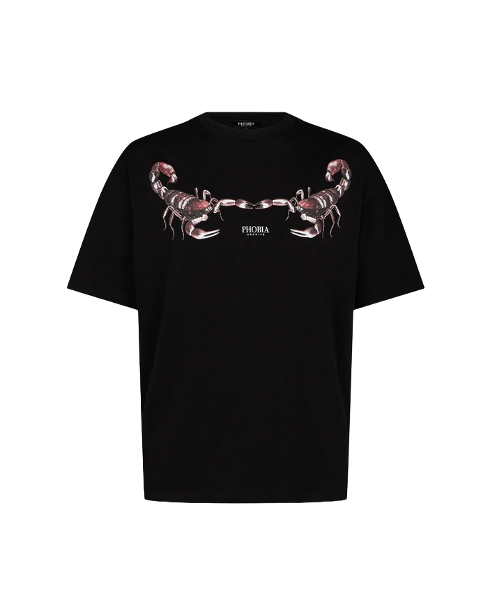 Phobia Black unisex t-shirt with green Scorpion PH00214
