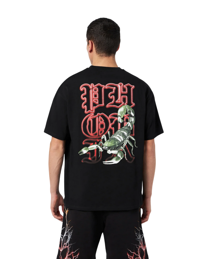 Phobia Black unisex t-shirt with green Scorpion PH00214