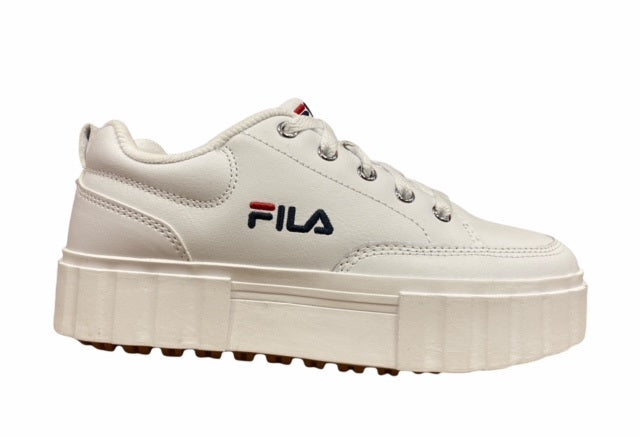 Fila scarpa sneakers in pelle con zeppa da donna Sandblast 1011035.1FG bianco
