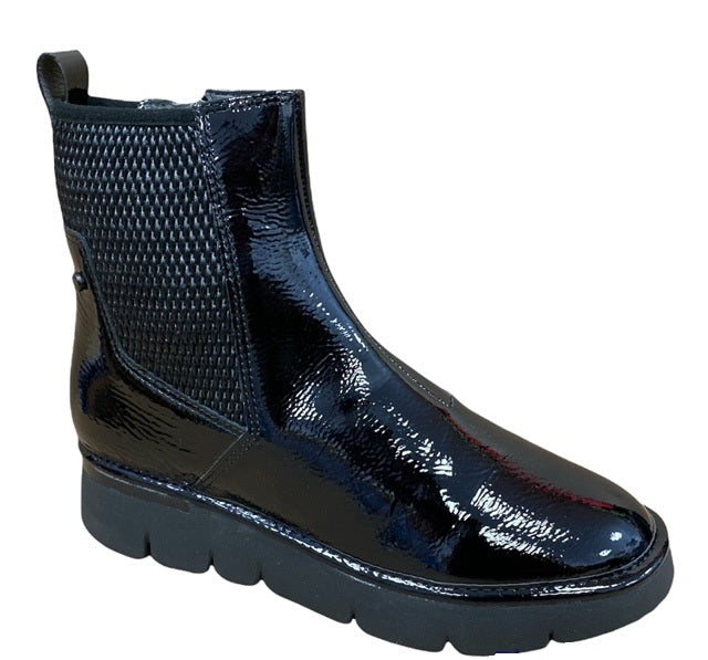 Stonefly Stivaletto da donna lucido Elitte Lady 13 Pelle-Textile 216832 000 nero