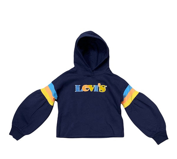 Levi's Felpa con cappuccio e Logo fantasia da bambina 4ED500-B4M blu