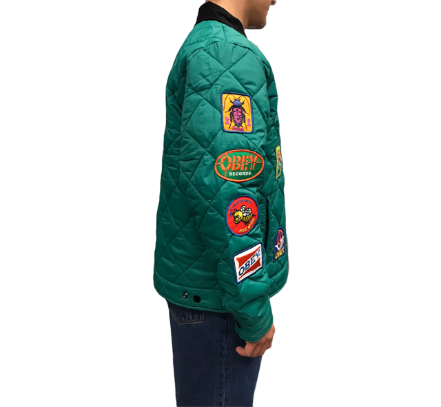 Obey Collectors quilted men's jacket 121800479 green