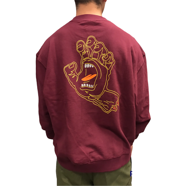 Santa Cruz Void Hand Crew crewneck sweatshirt SCA-CRW-077 burgundy