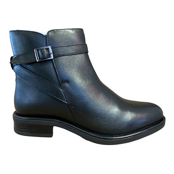 Hosis Stivaletti in pelle con cinturino e fibbia da donna PRF5388 nero