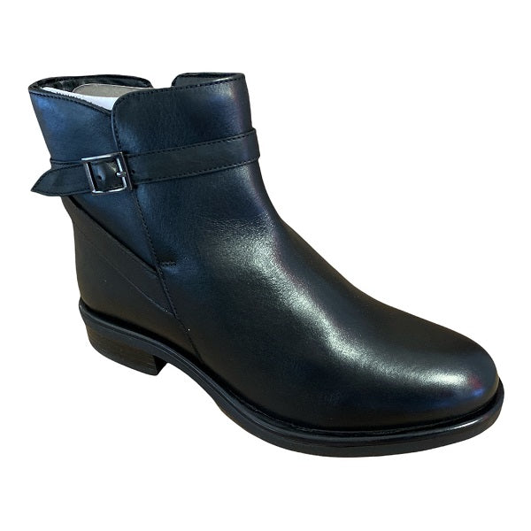 Hosis Stivaletti in pelle con cinturino e fibbia da donna PRF5388 nero