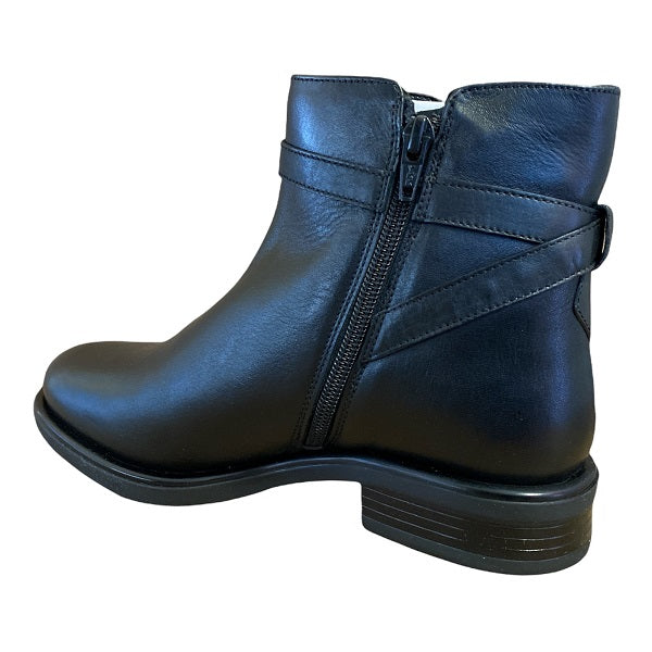 Hosis Stivaletti in pelle con cinturino e fibbia da donna PRF5388 nero