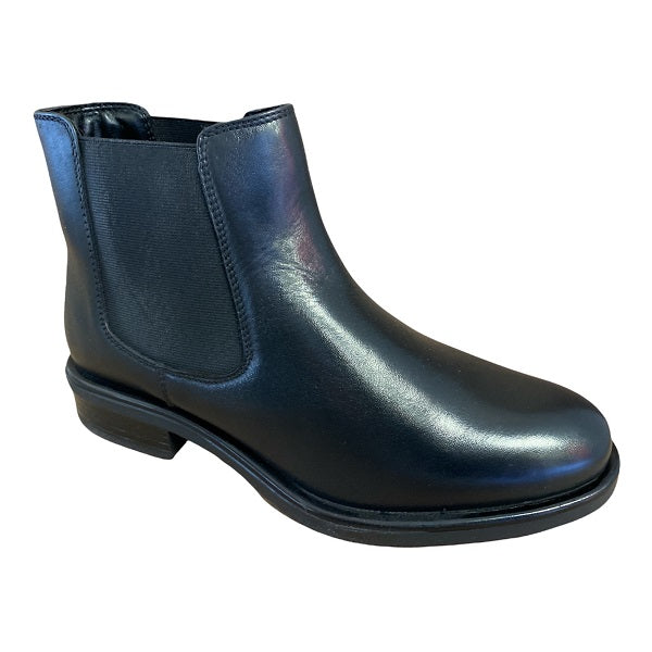 Hosis Stivaletti Chelsea da donna in pelle con elastico laterale PRF5389 nero