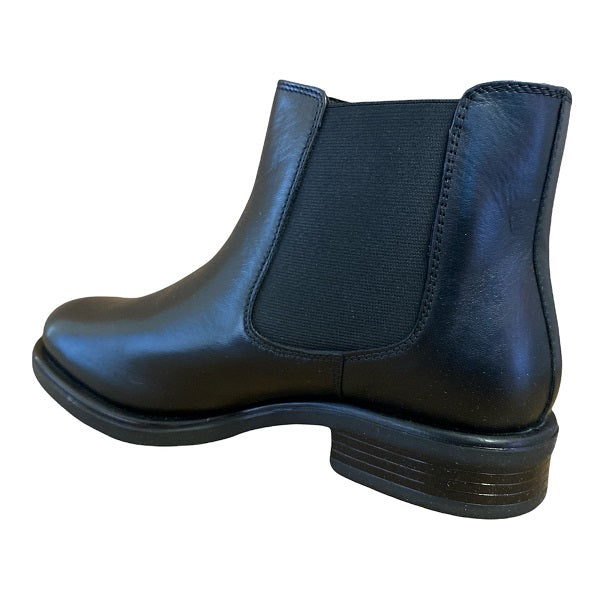 Hosis Stivaletti Chelsea da donna in pelle con elastico laterale PRF5389 nero