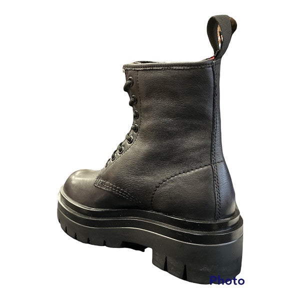 Shooters High amphibian 8 holes real leather rock platform sole S16005-01 black