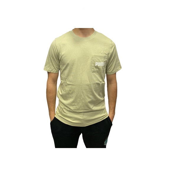 Puma men's short sleeve t-shirt with pocket Modern 848442 33 apple green