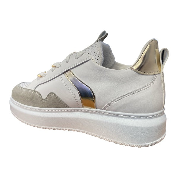 CafèNoir Leather sneakers with chain pasalaccio C1DE1520 W001 white