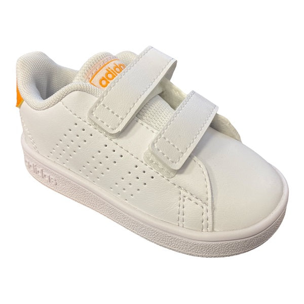 Adidas Advantage CF I GW0452 white orange children's shoe with strap
