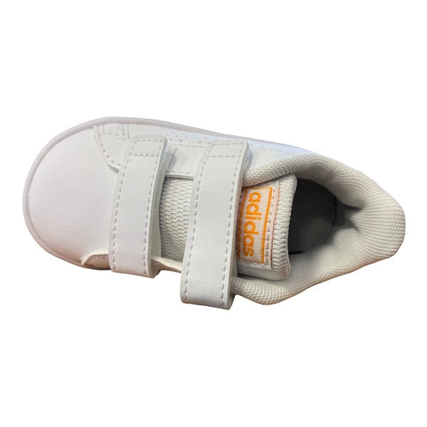 Adidas Advantage CF I GW0452 white orange children's shoe with strap