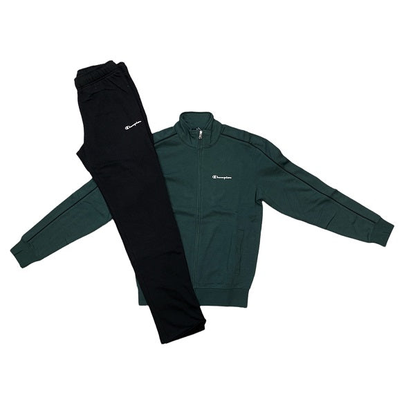 Champion Tuta sportiva da uomo Full Zip 217411 GS514 BTL verde-nero