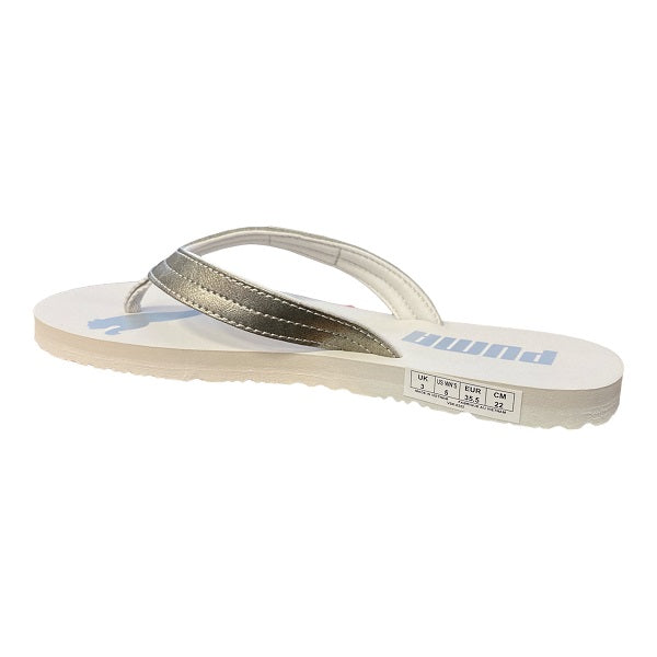 Puma Cozy Flip Stardust women's flip flops 384115 02 white cloud silver