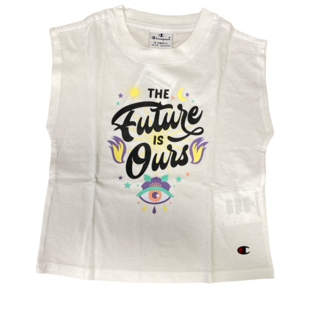 Champion Completo ragazza T-shirt smanicata e pantaloncino 404397 WW001 WHT white