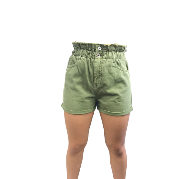Smithy's Bermuda Denim da Donna con elastico in vita WBD641 verde oliva