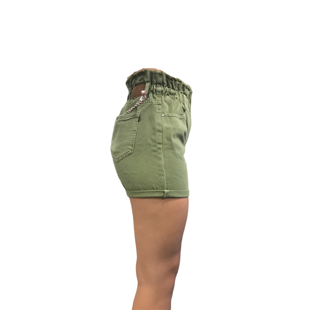 Smithy's Bermuda Denim da Donna con elastico in vita WBD641 verde oliva