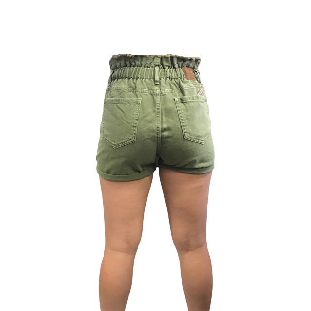 Smithy's Bermuda Denim da Donna con elastico in vita WBD641 verde oliva