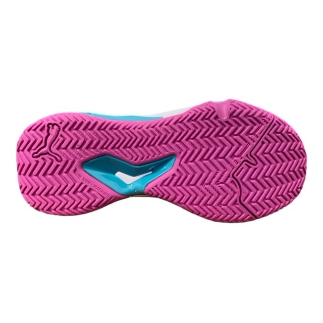 Scarpe da padel Puma Solarsmash RCT 106949 03 colore orchidea e bianco per donna con suola antiscivolo