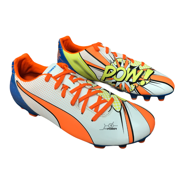Puma scarpa da calcio da uomo evoPOWER 4.2 POP AG 103650 01 bianco-arancio-blu