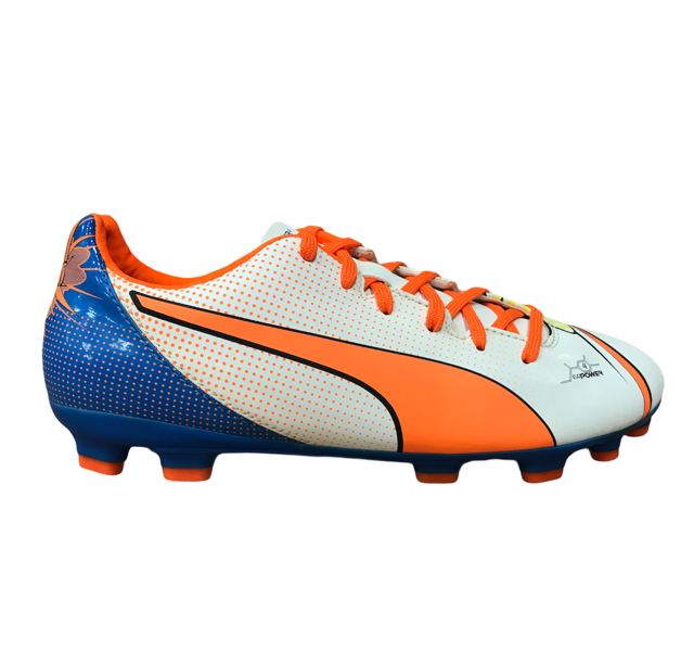 Puma scarpa da calcio da uomo evoPOWER 4.2 POP AG 103650 01 bianco-arancio-blu 1