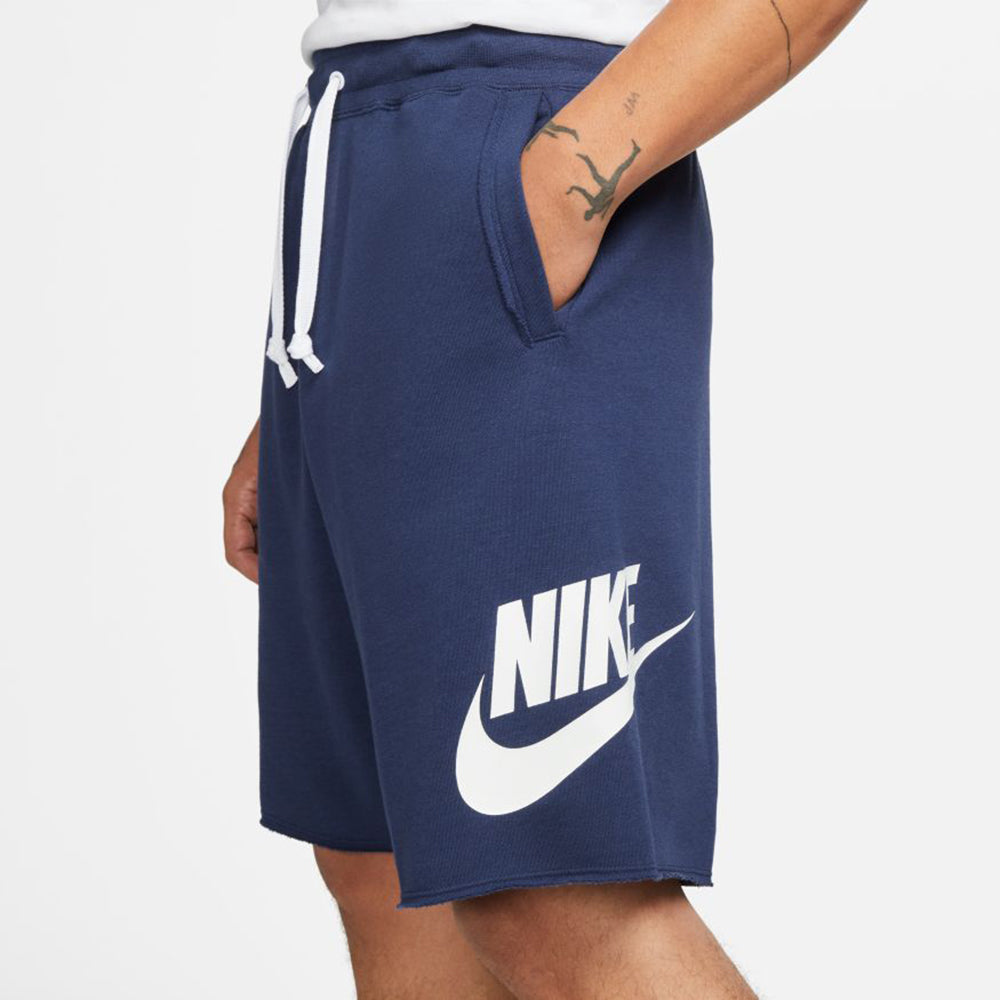 Nike Pantaloncino da uomo in cotone garzato Alumni Essentials Casual Sport DM6817-410 blu