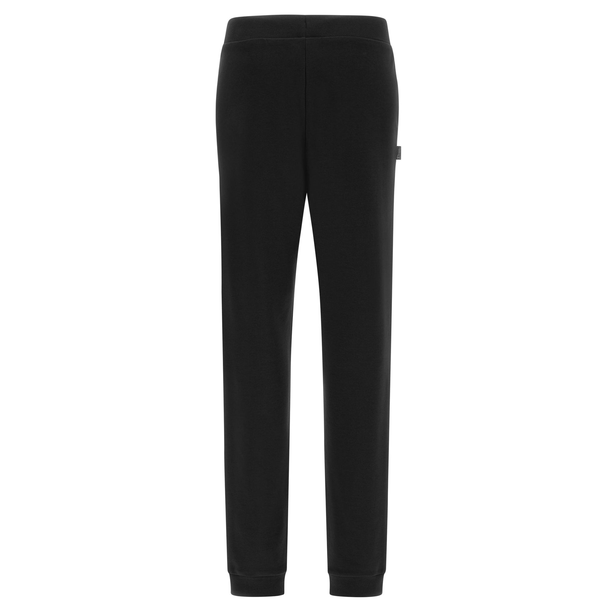 Freddy pantalone sportivo in interlock con stampa in argento e fondo con polsino S3WBCP8 N black