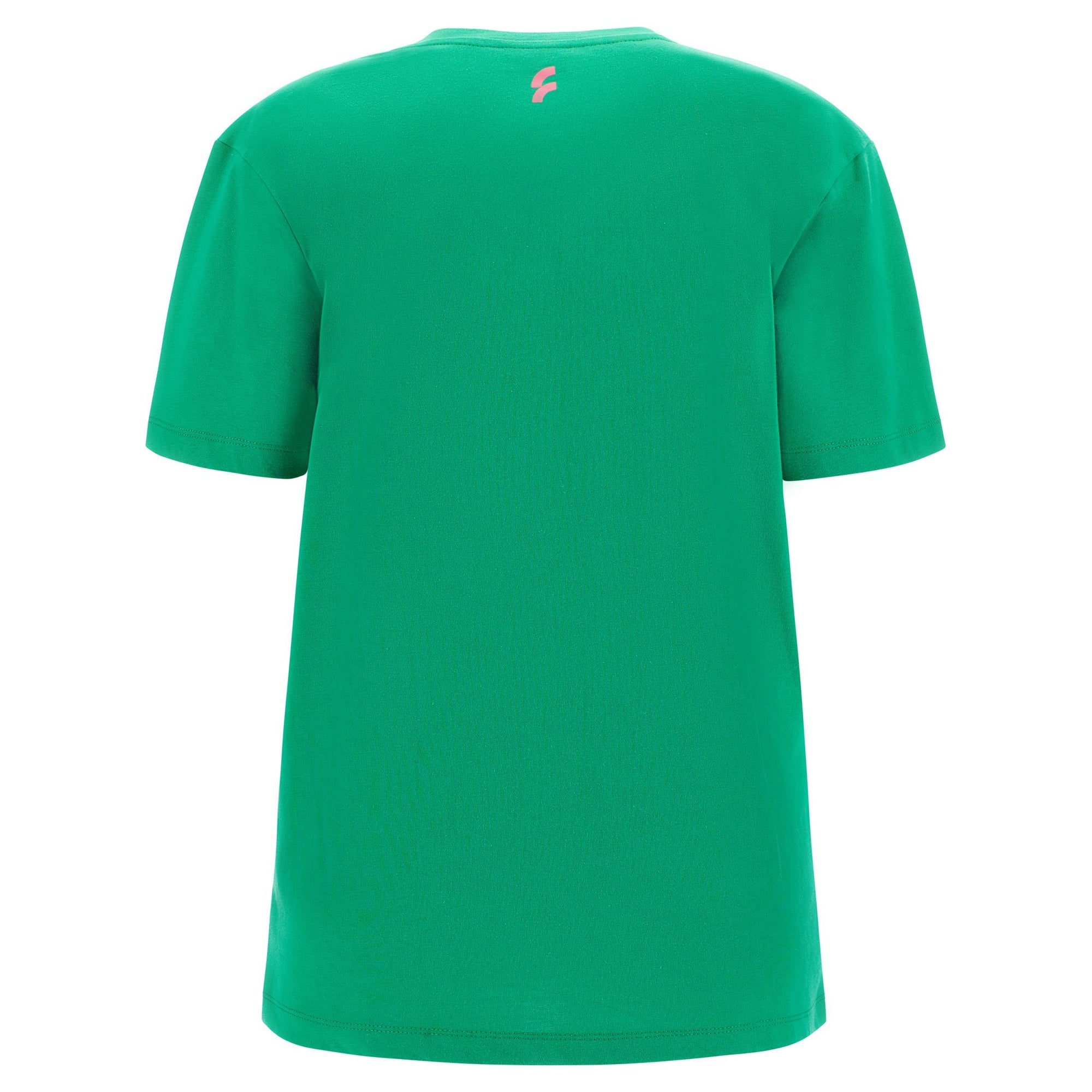 Freddy Women's t-shirt in cotton and S3WGZT4 V87 bright green lettering print