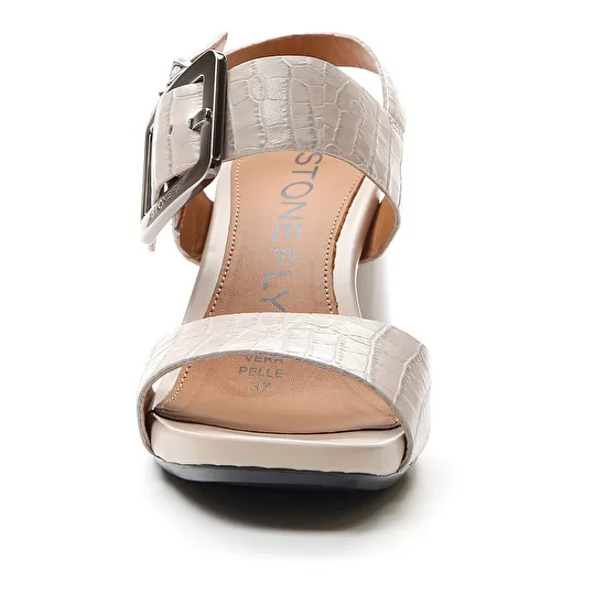 Stonefly sandalo casual con tacco da donna Jenny 2 Cocco Embossed LTH 216057 246 grigio