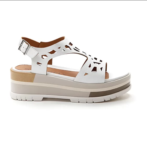 Stonefly sandalo da donna Kris 6 in pelle nappa 216088 010 bianco