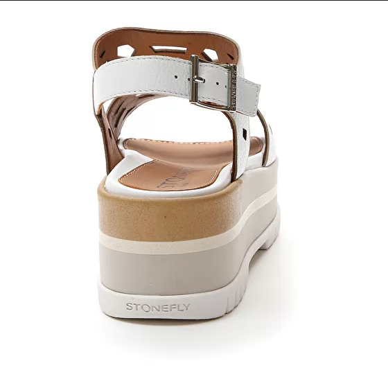 Stonefly sandalo da donna Kris 6 in pelle nappa 216088 010 bianco