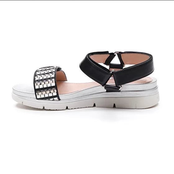 Stonefly sandalo casual da donna Elody 11 Nappa Sintetico Intreccio 213861 000 nero