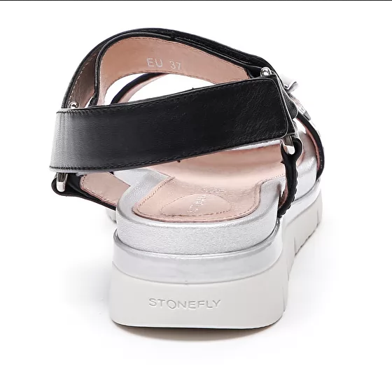 Stonefly sandalo casual da donna Elody 11 Nappa Sintetico Intreccio 213861 000 nero