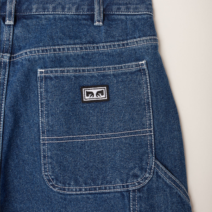 Obey Pantalone in Denim da uomo Hardwork Carpentiere 142010078 blu medio